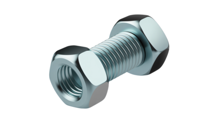 Durable metal bolt and nut fasteners for secure construction projects