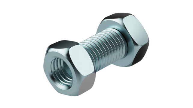 Durable metal bolt and nut fasteners for secure construction projects
