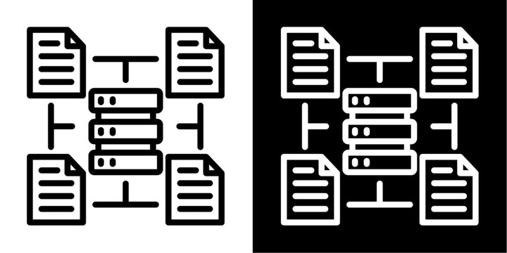 Big Data  Icon Set White Style Collection
