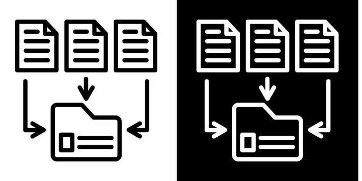 Data Collection  Icon Set White Style Collection
