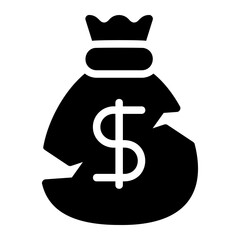 money bag glyph icon