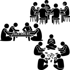 Board Games and Card Games Friends Group Icons
