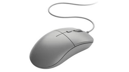 Modern computer mouse with cable for digital navigation and control
