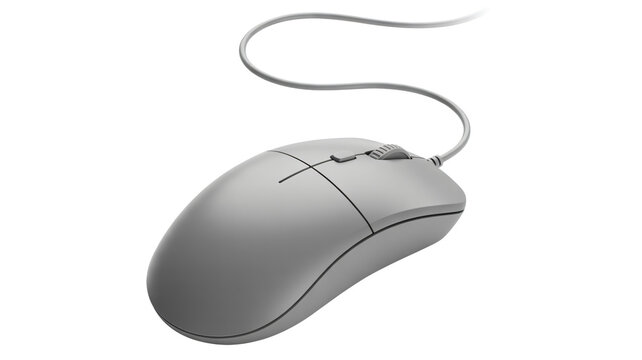 Modern computer mouse with cable for digital navigation and control