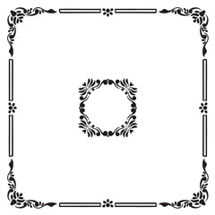 Vintage border frame deco vector art. Decorative design element set bundle