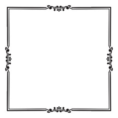Border frame deco vector label simple line 