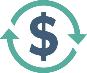 Obraz premium Dollar Symbol Revolving Exchange, Convert, Turnover, Rate