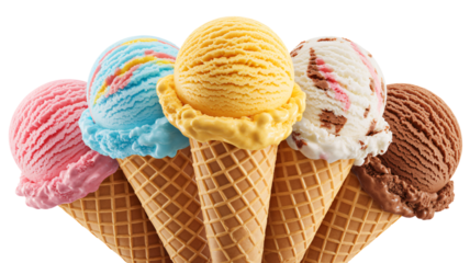 Indulge in delicious ice cream cones, a sweet treat for all