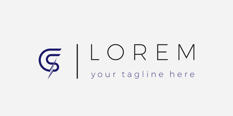 CS Initial Letter Monogram Logo Design Simple and Cool Template.