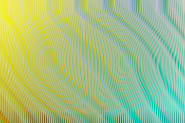 Illustration of abstract background with wavy lines and gradient of yellow and turquoise