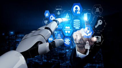 Artificial intelligence protects cybersecurity systems, detecting cyber attacks, blocking malware, and securing networks with smart defense technology. Entice