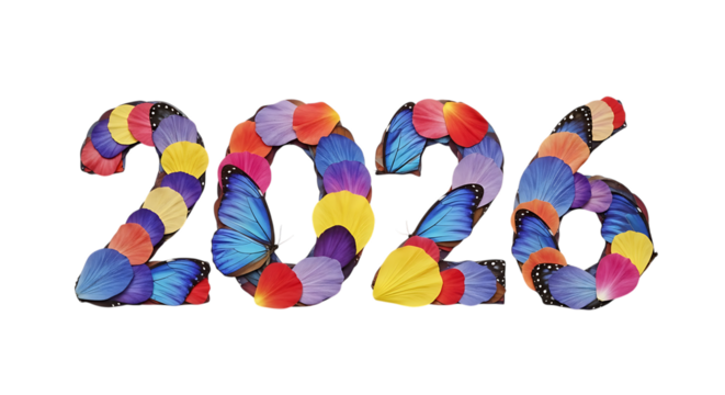 Colorful butterfly wing and petal 2026