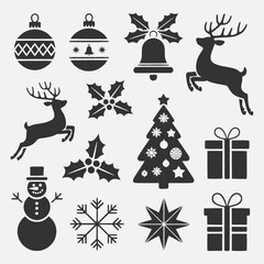 Christmas Silhouette Vector,Christmas Elements SVG,Christmas Silhouette , Christmas SVG ,Snowman Svg ,Santa Claus Svg ,Holiday Svg ,Winter svg