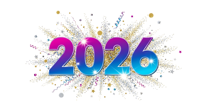 New year 2026 celebration sparkling design