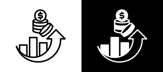Fototapeta premium Growth whiteblack icon