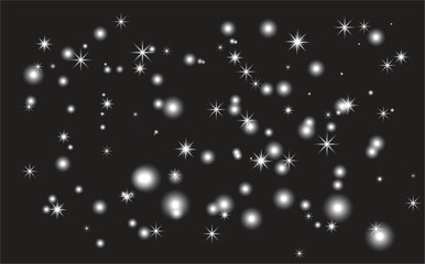 Bright white glowing sparkles with shimmering rays and lens flare effects on a transparent background, ideal for magical, festive, or Christmas designs.
Glowing White Sparkles and Light Starburst 