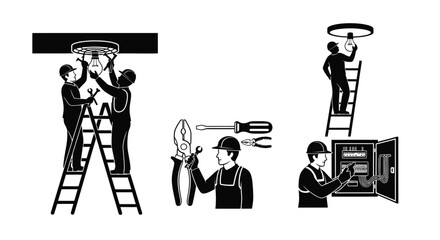 Electrical services and repair electrician installation concept