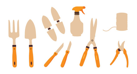 Gardening tools set vector illustration for garden and lawn care