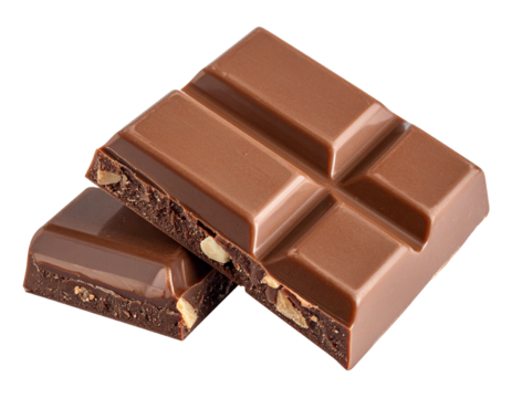 Milk Chocolate Bars Isolated on White Background