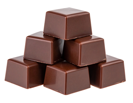 Milk Chocolate Bars Isolated on White Background