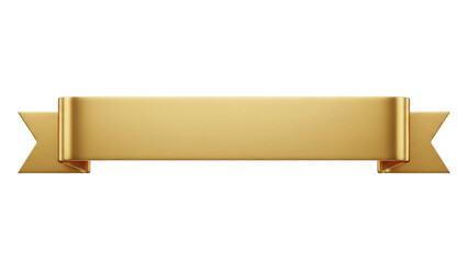 Flat gold banner ribbon for award or certificate design