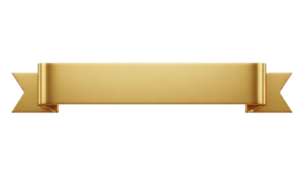 Flat gold banner ribbon for award or certificate design