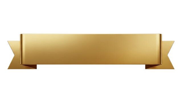 Straight golden banner with reflective metallic shine