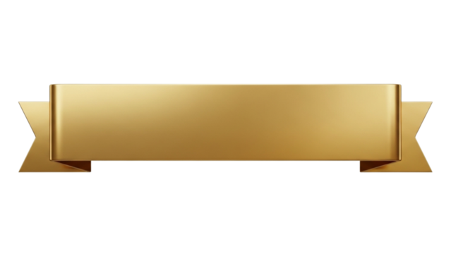 Straight golden banner with reflective metallic shine
