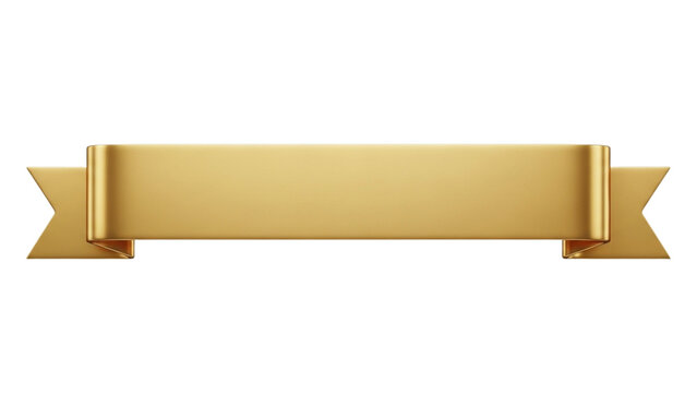 Flat gold banner ribbon for award or certificate design