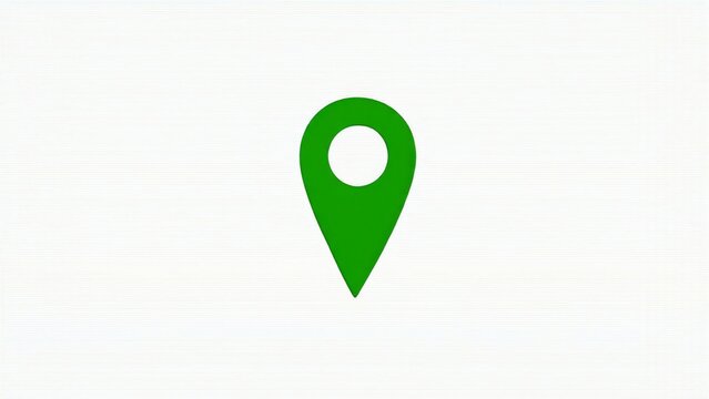 Green map pointer icon on a white textured background
