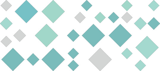 Abstract pattern of teal, mint, and grey diamonds