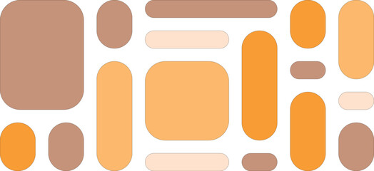 Abstract composition of rounded rectangles and ovals