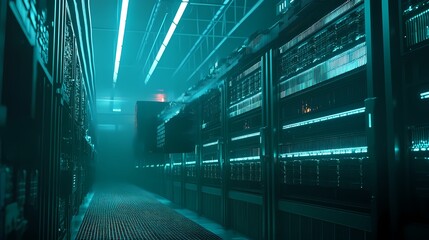 Obraz premium ​​Crypto Mining Farm with AI Optimization