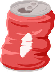Cartoon of a Crushed Red Soda Can