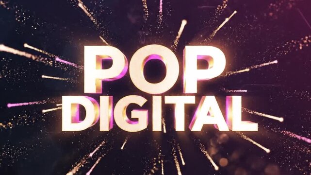Bold Typography Design of 'POP DIGITAL' with Sparkling Effects A Vibrant Visual for Digital Media, Entertainment, and Creative Projects - Powered by Adobe