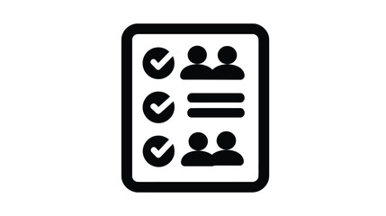 Checklist with checkmarks and people