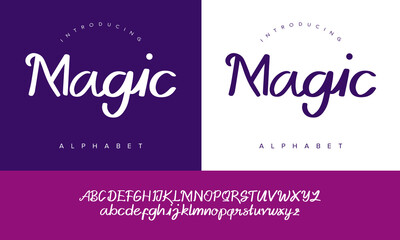 Magic alphabet font with a cheerful handwritten script, ideal for logos, posters, packaging, and modern typography designs