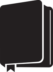 Fototapeta premium Financial Ledger Book Silhouette with Bookmark Tab, Clean Hardbound Record Book Icon