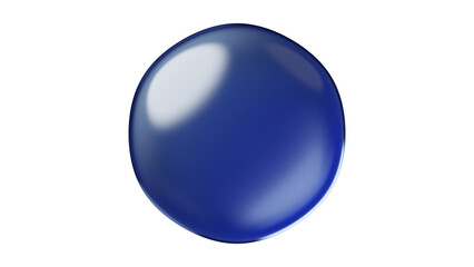 3D Illustration.Blue water droplet. Transparent background. (PNG)