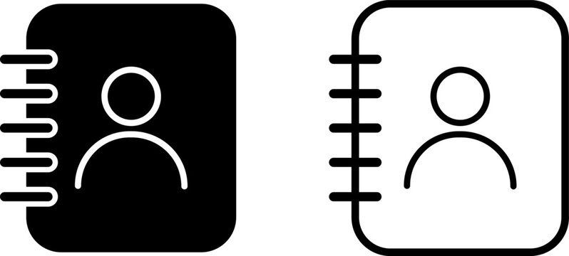 Two icons representing a contact book or address book