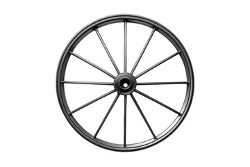 Old wagon wheel isolated on transparent background, a symbol of the past era