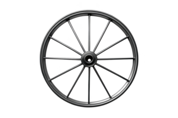 Old wagon wheel isolated on transparent background, a symbol of the past era