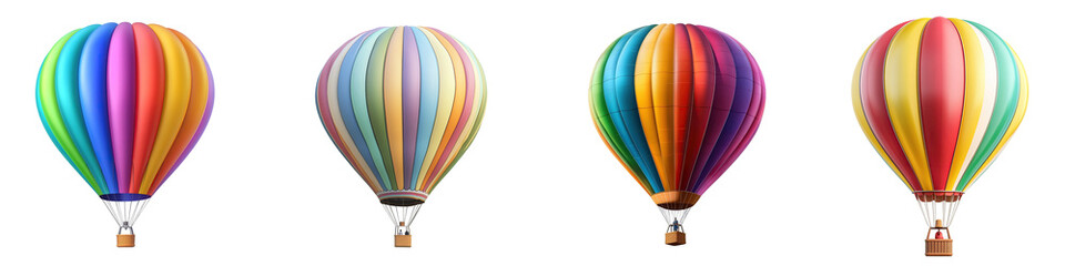 Obraz premium Colorful hot air balloons transparent background 
