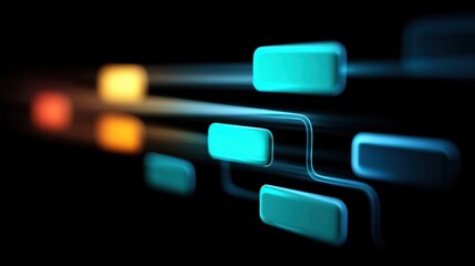 Dynamic data pipeline flowchart visualization in transparent virtual environment
