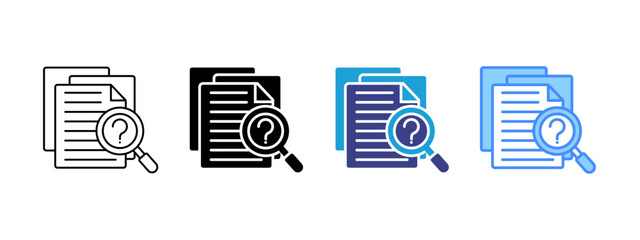 Investigation icon set multiple style collection