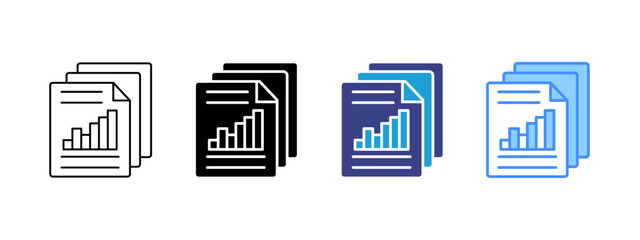 Report   icon set multiple style collection