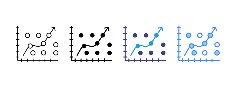 Regression  icon set multiple style collection