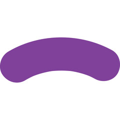 A Solid Purple Curved Shape With Rounded Ends on a Transparent Background