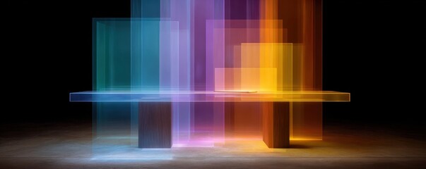 Digital scheduling holograms in modern workspace office environment futuristic design