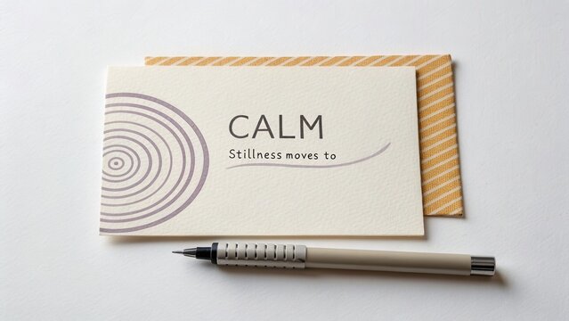 Tranquil Card with Calm Message and Minimalist Design for Mindfulness and Meditation Practices